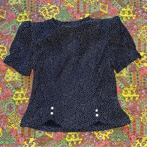 1980s Vintage Polka Dot Blouse